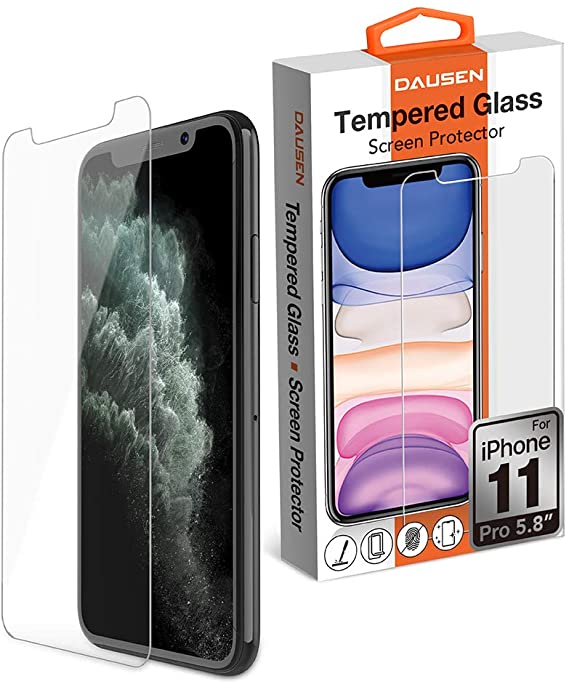 Dausen [Dopamine] 9H/HD Tempered Glass Screen Protector for iPhone 11 Pro (5.8”), thin and durable, full protection, anti-scratch, ultra clarity display, Nano surface smooth touch design
