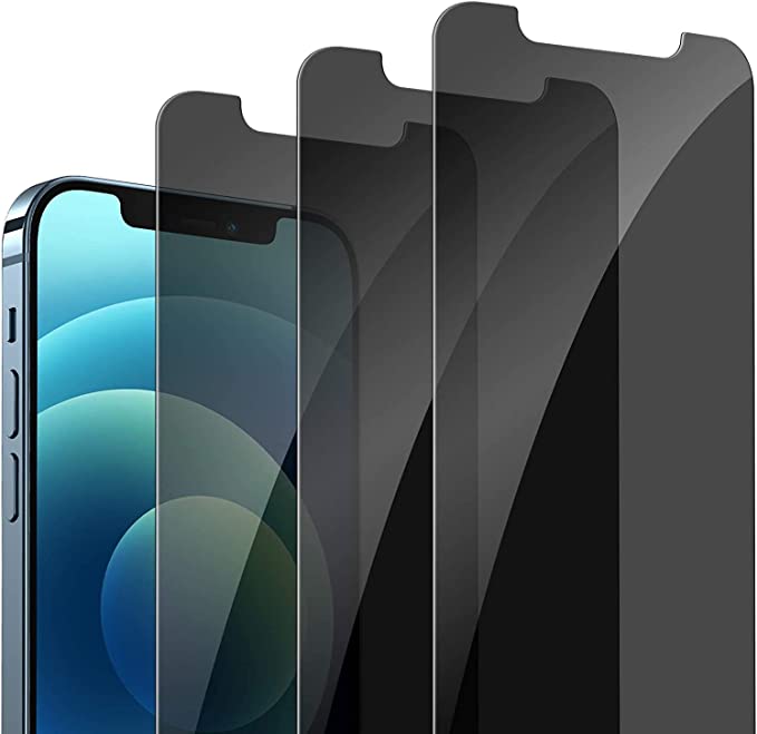 Privacy Screen Protector for iPhone 12 and iPhone 12pro 6.1-Inch, Anti Spy Tempered Glass Film, 3-Pack