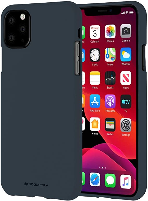 Goospery Soft Feeling Jelly for Apple iPhone 11 Pro Max Case (6.5 inches) Silky Slim Bumper Cover (Midnight Blue) IP11PM-SFJEL-MBLU
