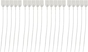 E-outstanding Security Seal with Metal Insert 20PCS Plastic Adjustable Self-Locking Pull Tight Cable Ties Tags Disposable Wire Padlock Zip Ties for Cargo Container Seal Lock White