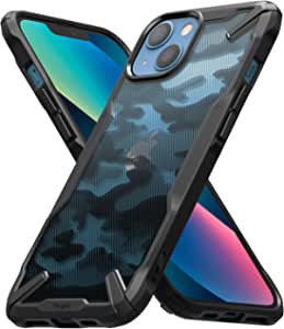 Ringke Fusion-X Compatible with iPhone 13 Mini Case, Camouflage Design Hard Back Heavy Duty Shockproof Advanced Protective TPU Bumper Phone Cover - Camo Black