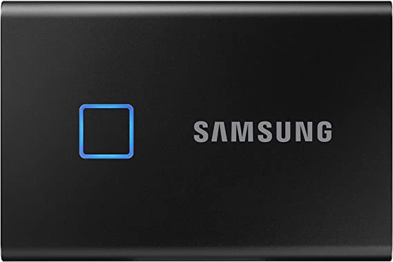 SAMSUNG T7 Touch Portable SSD 2TB - Up to 1050MB/s - USB 3.2 External Solid State Drive, Black (MU-PC2T0K/WW)