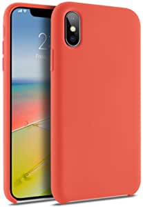 SYMOCA Case for iPhone Xs Max,Liquid Silicone Case,Protection Shockproof Cover Case Drop Protection Case for Apple iPhone Xs MAX 6.5inch (Coral)