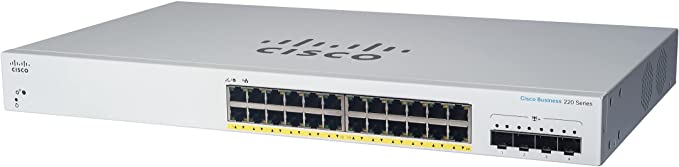 Cisco Business CBS220-24P-4G Smart Switch | 24 Port GE | PoE | 4x1G SFP | 3-Year Limited Hardware Warranty (CBS220-24P-4G-NA)