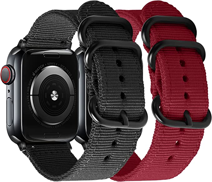 Somover Compatible with Apple Watch Band 38mm 40mm 42mm 44mm Women Men, Double-Layer Nylon Sport Strap with Metal Buckle Compatible with iWatch Series 6 5 4 3 2 1 SE
