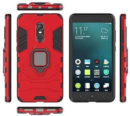 جراب جهاز شاومى Redmi Note 4X / Note 4 - غطاء الرجل الحديدي/شديد التحمل - غطاء عالي الجودة من GrabMobily - جراب حماية متكامل مقاوم للصدمات من مادة TPU مع مسند ظهر - لون احمر