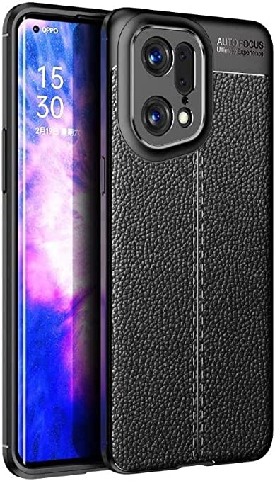 Oppo Find X5 Pro ، جراب أصلي جديد من GrabMobily - غطاء مقاوم للصدمات بنمط جلدي متين رفيع للغاية من ألياف الكربون المصقولة - مقاوم للانزلاق - جراب عالي الجودة - أسود