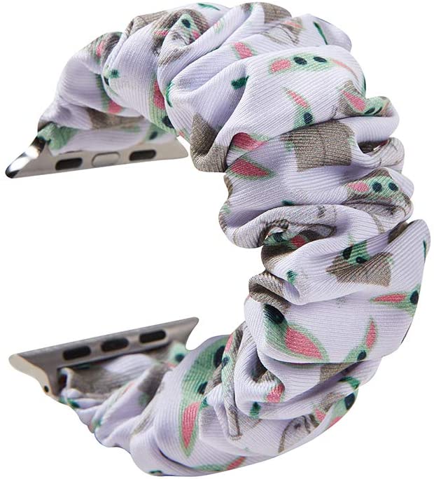Cute Sunflower Scrunchie Elastic Watch Band ，Adorable Gifts Ideas For Teen Girls,Best friend,Compatible With iWatch Series 4/3/2/1,For Rose Gold Watch Band 38mm/40mm 42mm/44mm