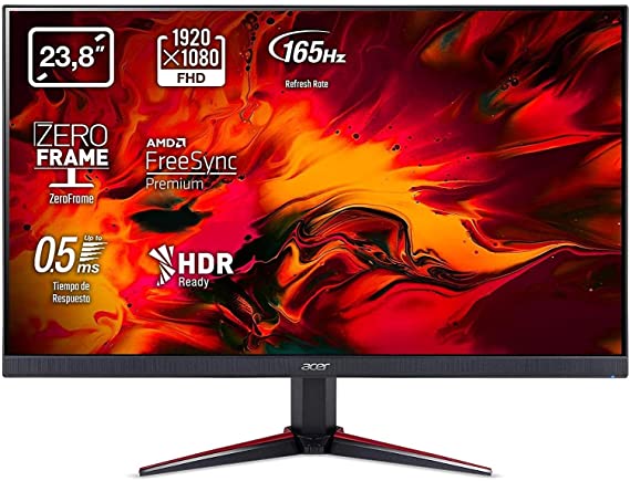 Acer Nitro Gaming Monitor 24in 165Hz 1ms VRB IPS Flat 1080P FreeSync HDMI DP 250c