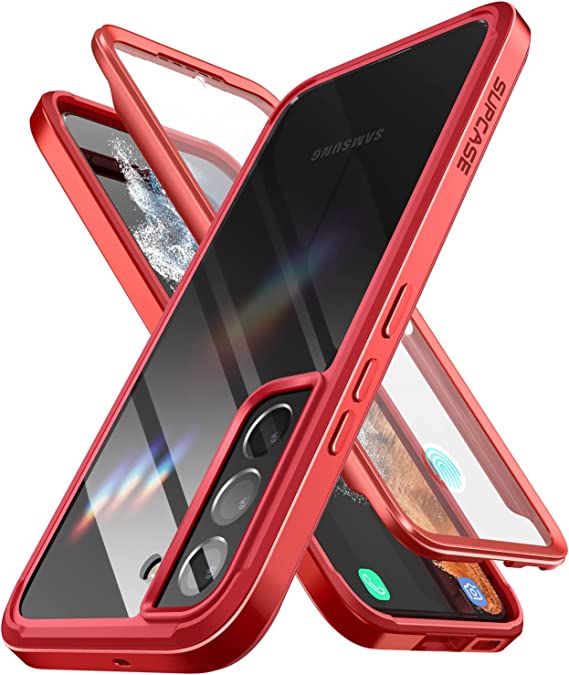 SUPCASE UB Edge Pro Series Case for Samsung Galaxy S22+ Plus 5g (6.55 Inch), Slim Frame Clear Protective Case with Built-in Screen Protector for Galaxy S22+ Plus (2022 Release)(Ruddy)