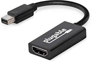 Plugable Active Mini DisplayPort (Thunderbolt 2) to HDMI 2.0 Adapter (Supports Mac, Windows, Linux and Displays up to 4k UHD 3840x2160@60Hz)