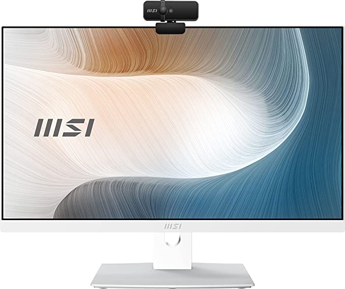 MSI Modern AM242TP AIO Desktop, 23.8" FHD Touchscreen, Intel Core i7-1165G7, 16GB Memory, 512GB SSD, WiFi 6, BT 5.1, FHD Webcam, White, Windows 10 Home (11M-487US)
