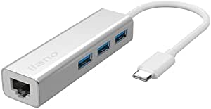 USB 3.0 to Ethernet Adapter, USB C to USB 3.0 Adapter, Nllano 3-Port USB 3.0 Hub with RJ45 10/100/1000 Gigabit Ethernet Adapter Support Windows 10,8.1, Mac OS, Surface Pro, Linux, Chromebook and More