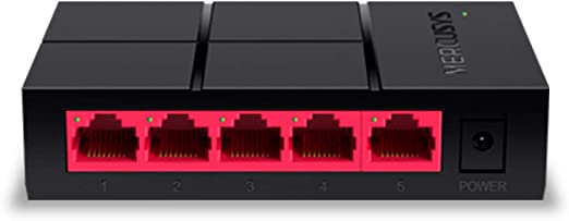Mercusys MS105G Desktop Switch, 5 x 10/100 / 1000Mbps Gigabit LAN Ports, 2 Years Warranty, Black