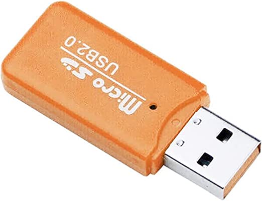 Mini USB 2.0 Card Reader for Micro SD Card TF card Adapter - Orange