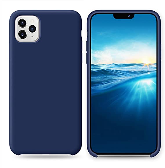deconext Soft Silicone Case Compatible with iPhone 11 Pro,Slim Gel Rubber Bumper with Anti-Scratch Microfiber Lining Shell Protective Case Cover for Apple iPhone 11 Pro 5.8"(2019) Dark Blue