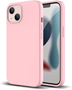 Zuslab Real Silicone Case Compatible with Apple iPhone 13 Case 6.1 inch (2021), Liquid Silicone Anti-Scratch Gel Rubber Shockproof Cover Drop Full Protection Case- Pink