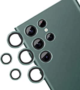 [5 PCS] Compatible with Samsung Galaxy S22 Ultra Camera Protector, 5G S22 Ultra Camera Lens Protector with Clear Tempered Glass Camera Cover Screen Protector, Case Friendly, Not Affect Photo (Green)