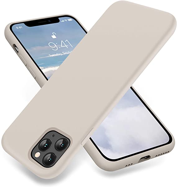 AOTESIER Liquid Silicone iPhone 11 Pro Case,Slim Fit Full Body Protection Shockproof Cover Compatible with iPhone 11 Pro，Anti-Scratch&Fingerprint Basic Drop Protection Case (Stone)