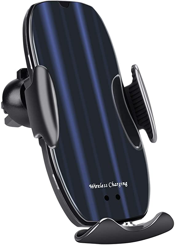 Wireless Car Charger, 10W Auto-Clamping Qi Fast Charging Car Mount Charger Air Vent Phone Holder for iPhone 12/12 Pro/SE/11/11 Pro/11 Pro Max/XS Max, Galaxy S20/S20 Plus/Note10, All Smartphone