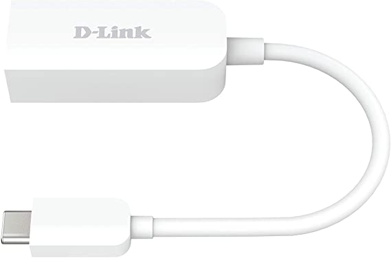 D-Link DUB-E250 USB-C to 2.5G Ethernet Adapter, USB-C to RJ45 2.5 Gigabit LAN, Compatible with Thunderbolt 3, Mac OS and Windows.