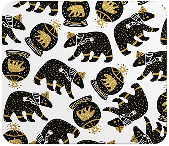 Loud Universe Christmas Ornaments Bear Rectangular Thick Flexible Mouse Pad