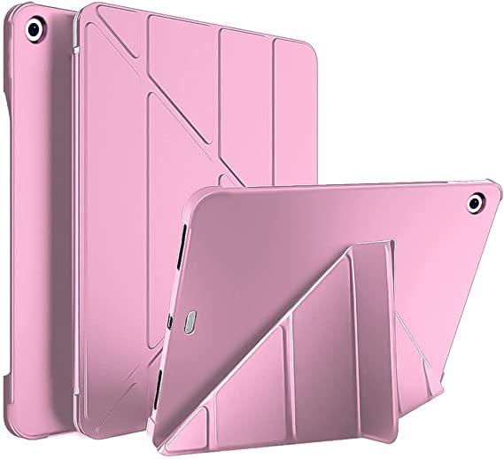 Smart Case Compatible with iPad 10.2-Inch 9th/8th/7th Generation case (2021/2020/2019) Smart Case Flip Cover Leather with Pen Holder Case Soft TPU Back And Trifold Stand With Auto Sleep - Pink