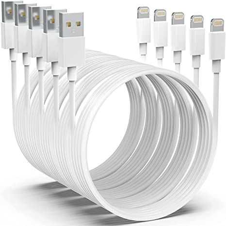 [Apple MFi Certified]iPhone Charger AZMOGDT,5pack[6/6/6/10/10FT]Long Lightning Cable iPhone Cable USB Sync Cord Fast iPhone Charger Cable Compatible iPhone 13/12/11 Pro Max Xs X XR 8 7 iPad iPod More