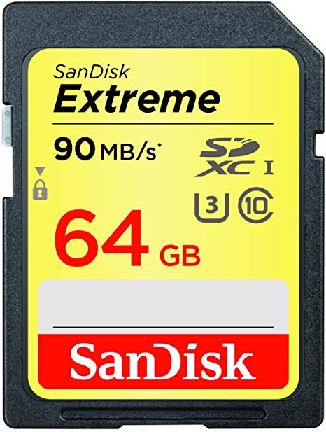 Sandisk Extreme SDXC 64GB 90MB/S C10 Flash Memory Card (SDSDXNE-064G-ANCIN)