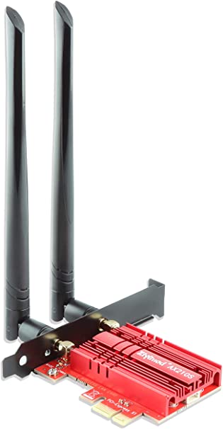 Ziyituod WiFi 6E AX210 PCIE WiFi Card Expands Wi-Fi into 6GHz | Up to 5400Mbps | BT5.2 | Tri-Bands(6GHz/5GHz/2.4GHz) | OFDMA,MU-MIMO,Ultra-Low Latency | Support Windows 10 64Bit(ZYT-AX210)