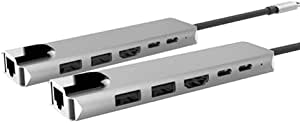 6 in 1 USB C (Type C) to 4K HDMI 60Hz, 2 X USB3.0, PD USB C (2 Nos.), Gigabit Ethernet Adapter (RJ45), USB C type c usb adapter hub