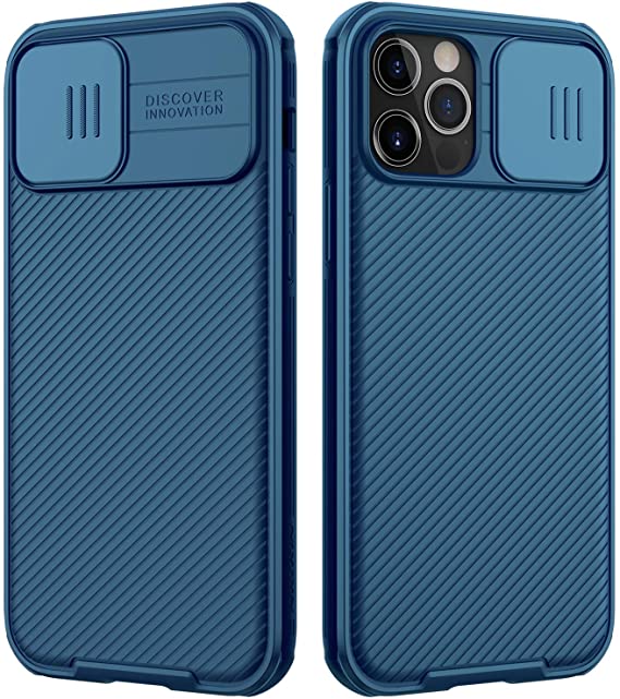 Compatible for iPhone 12 Pro Case, for iPhone 12 (6.1 inch) Case with Camera Cover,Liquid Silica Soft Shockproof Cover Protective with Slide Camera Cover for Phone 12 6.1''