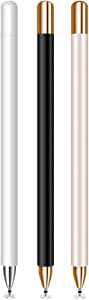 Stylus Pens for Touch Screens, MEKO 2 in 1 Universal Disc Stylus Touch Screen Pens for Apple iPhone/Android/Microsoft/Surface and Other Touch Screens with 6 Replacement Tips-3 Pack