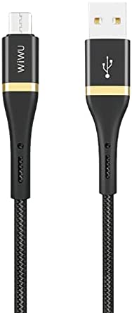 WIWU Elite Data Cable ED-102 2.4A USB To Micro USB, Black - 1.2m