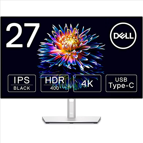 Dell U2723QX 27" 4K USB-C Monitor (3 Year Matte Replacement Warranty) IPS Black - USB - Type-C - DP - HDMI - Frameless Vertical Horizontal Rotation Height Adjustment VESA Display HDR 400