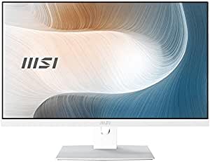 MSI Modern AM242TP AIO Desktop, 23.8" FHD Touchscreen, Intel Core i7-1165G7, 16GB Memory, 512GB SSD, WiFi 6, BT 5.1, FHD Webcam, White, Windows 10 Home (11M-487US)