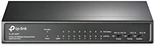 TP-Link 9-Port 10/100Mbps Desktop Switch with 8-Port PoE+ - @65W, Sturdy Metal w/Shielded Ports, Limited Lifetime Protection, Extend Mode, Priority Mode, Isolation Mode (TL-SF1009P)