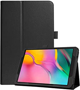 Case for Samsung Galaxy Tab A 10.1 2019 PU Leather (SM-T510, SM-T515) Magnetic Flip Folio Smart Case (Black)