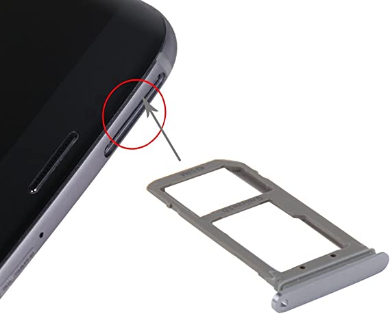 Cathyhan SIM Card Tray and Micro SD Card Tray for Galaxy S7 Edge / G935 (Blue) (Color: Color1)