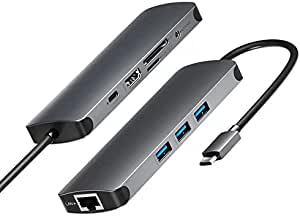 USB3.0 Hub Extender 9-in-1 has 3 USB3.0 Ports, Gigabit Ethernet Ports, 13.5 mm Audio Ports, and a 4K HDMISD/TF Card Reader.
