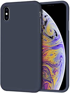 Anuck Case for iPhone Xs Max Case 6.5 inch 2018, Soft Silicone Gel Rubber Bumper Case Anti-Scratch Microfiber Lining Hard Shell Shockproof Full-Body Protective Case Cover - Dark Blue