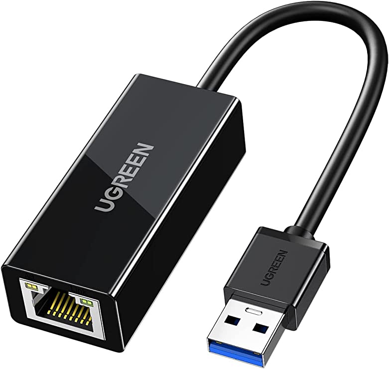 UGREEN USB Ethernet Adapter USB 3.0 to 10 100 1000 Gigabit Ethernet LAN Network Adapter Ethernet Compatible for Nintendo Switch MacBook Surface Pro Laptop PC Black