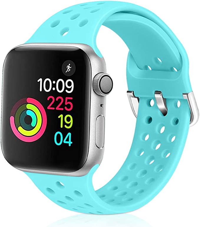 XFYELE Compatible with Apple Watch Band 38mm 40mm 42mm 44mm, Soft Silicone Replacement Strap Compatible for iWatch Series 6, 5, 4, 3, 2, 1 for Women and Men