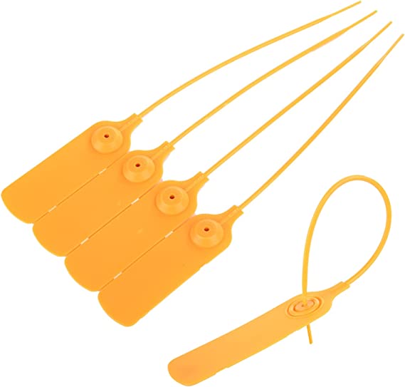 100pcs Disposable Tag Zip Ties, Plastic Self-Locking Mark Tag Tie for Shoes Suitcase Bag(Orange)