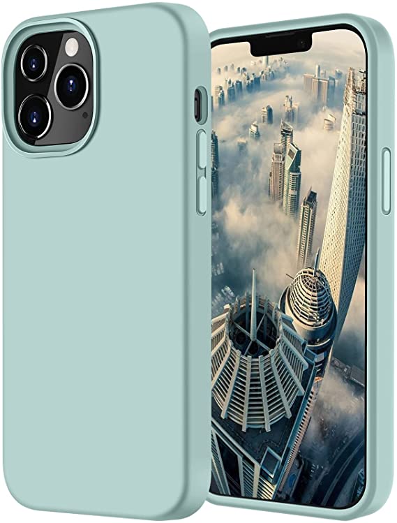 XTORIO Designed for iPhone 13 Pro Case, Silicone Full Body Protection [Easy to Clear], Ultra Slim Soft Touch Microfiber Lining Shockproof Phone Case, 6.1 inch (Mint)