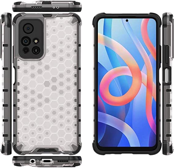 Xiaomi Poco M4 Pro 5G, Honeycomb Pattern Shockproof Original Case from CompuMisr - Transparent