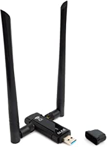 Alfa Long-Range Dual-Band AC1200 USB 3.0 Wi-Fi Adapter w/ 2X 5dBi External Antennas - 2.4GHz 300Mbps/5GHz 867Mbps - 802.11ac & A, B, G, N - Windows, MacOS & Kali Linux Supported - (AWUS036ACM)