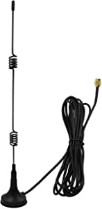 WiFi Booster Antenna, 2.4G Magnetic Base, 10 ft Extension Cable with RP-SMA Male Connector for WiFi Router Wireless Network Card USB Adapter Security IP Camera Video System NVR DVR