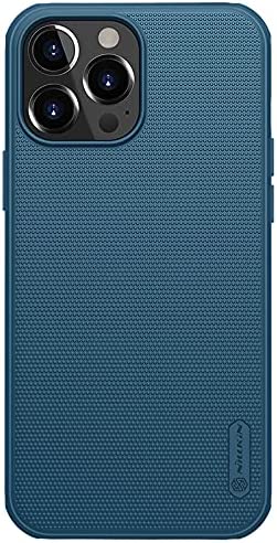 Nillkin Case for Apple iPhone 13 Pro (6.1" Inch) Super Frosted Shield Pro Magnetic Hard Back Soft Border (PC + TPU) Cover Raised Bezel Camera Protect Without Logo Cut Blue