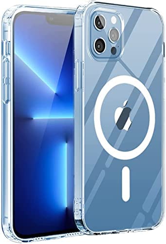 Magnetic Crystal Clear Designed for iPhone 13 Pro Max Case [Non-Yellowing] [MIL-Grade Drop d] Compatible with MagSafe Protective Slim Phone Cover Thin 6.7 inch 2021-Clear